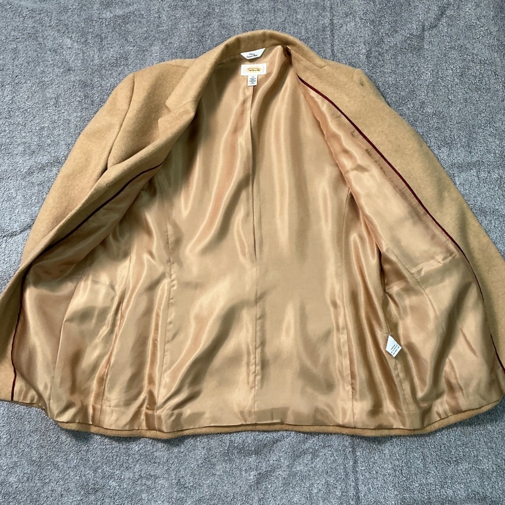 Talbots 100% Pure Camel Hair Blazer Jacket Made in Italy Tan Women 12 - Picture 2 of 8